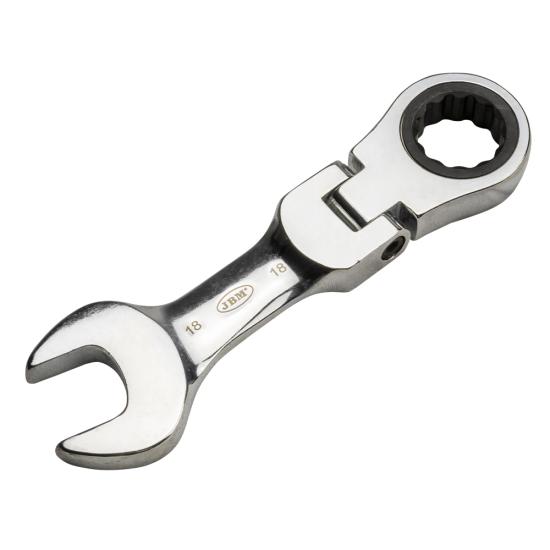 STUBBY ARTICULATED COMBINATION SPANNER WITH RATCHET JOINT - 14MM
