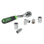 1/4" 72-TOOTH RATCHET WITH 12-POINT SOCKETS