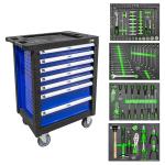 7 DRAWER TOOL TROLLEY - BLUE - TOOLS INCLUDED
