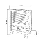 7 DRAWER TOOL TROLLEY - GREY - TOOLS INCLUDED