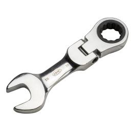STUBBY ARTICULATED COMBINATION SPANNER WITH RATCHET JOINT - 17MM