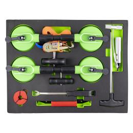 SUCTION LIFTER AND WINDSHIELD REMOVAL TOOL SET TRAY