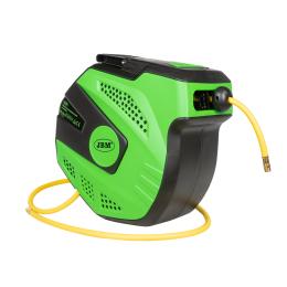 22M AIR HOSE REEL WITH RETRACTABLE - GREEN