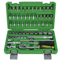 59 PIECE TOOL CASE WITH 3/8" 12-POINT SOCKETS