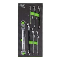 7PCS FLEX-RATCHETING COMBINATION WRENCH SPANNER IN CARBON FIBER FINISH EVA TRAY - MIRROR FINISH