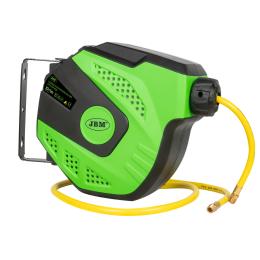 11M AIR HOSE REEL WITH RETRACTABLE - GREEN