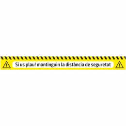 ADHESIVE WARNING TAPE - SAFETY DISTANCE