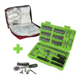 SERIE 368: FIRST AID KIT 54042 + SOCKETS AND BITS SET 53953 
