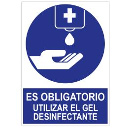 POSTER BOARD A3 WITH "IT IS MANDATORY THE USE OF DISINFECTANT GEL"